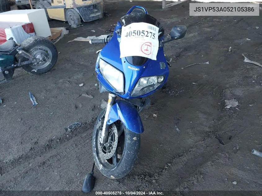 2005 Suzuki Sv650 VIN: JS1VP53A052105386 Lot: 40505275