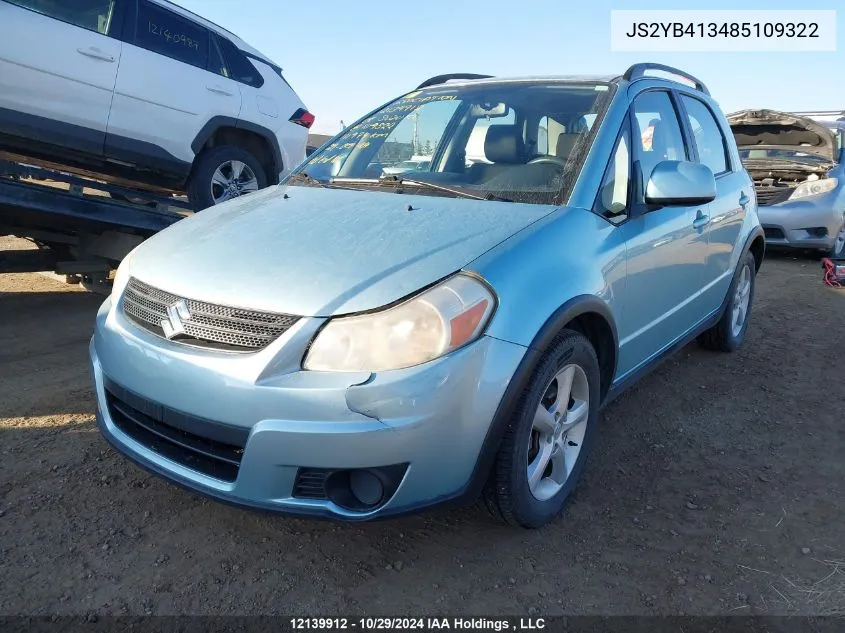 2008 Suzuki Sx4 Convenience VIN: JS2YB413485109322 Lot: 12139912