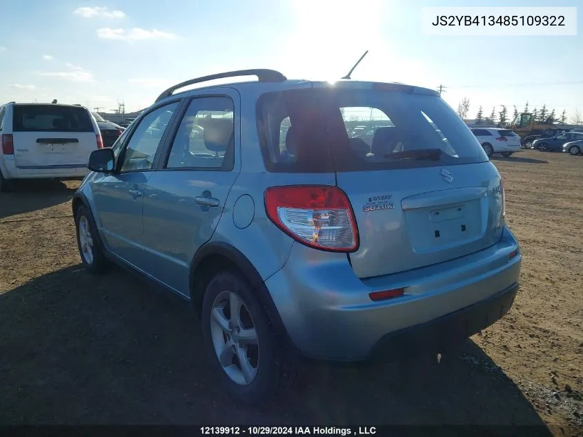 2008 Suzuki Sx4 Convenience VIN: JS2YB413485109322 Lot: 12139912