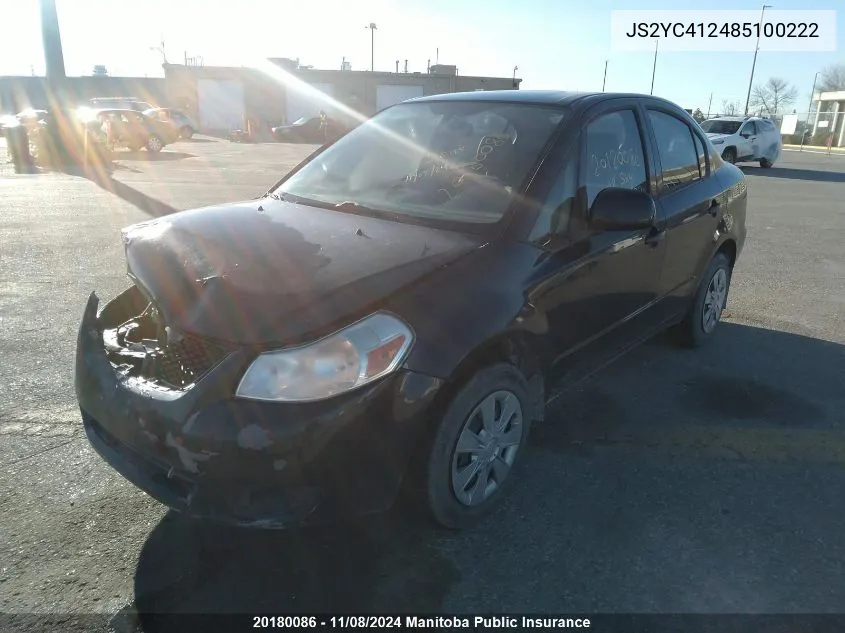 2008 Suzuki Sx4 VIN: JS2YC412485100222 Lot: 20180086