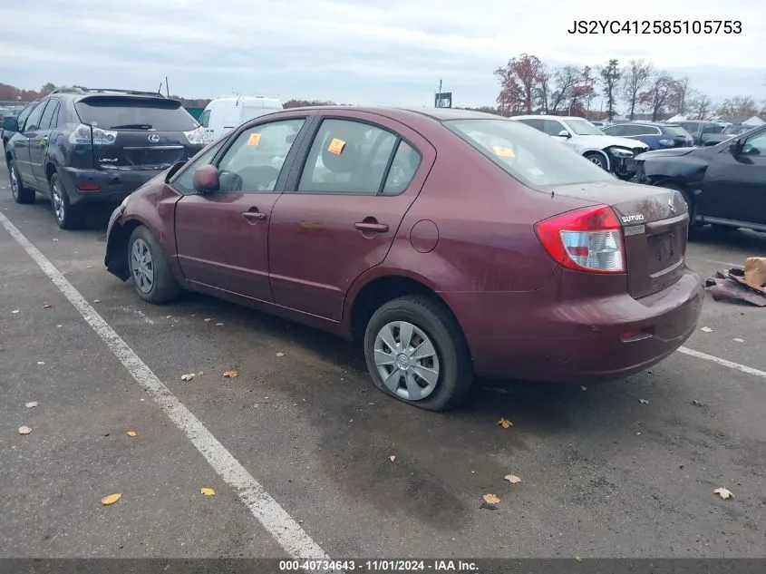 2008 Suzuki Sx4 VIN: JS2YC412585105753 Lot: 40734643