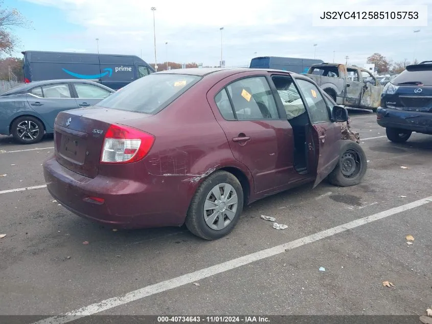 2008 Suzuki Sx4 VIN: JS2YC412585105753 Lot: 40734643