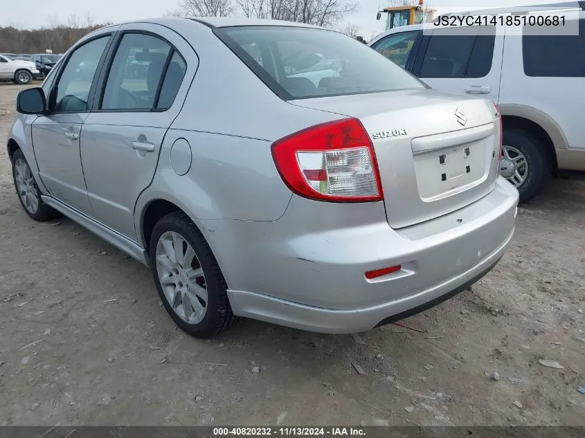 2008 Suzuki Sx4 Sport VIN: JS2YC414185100681 Lot: 40820232