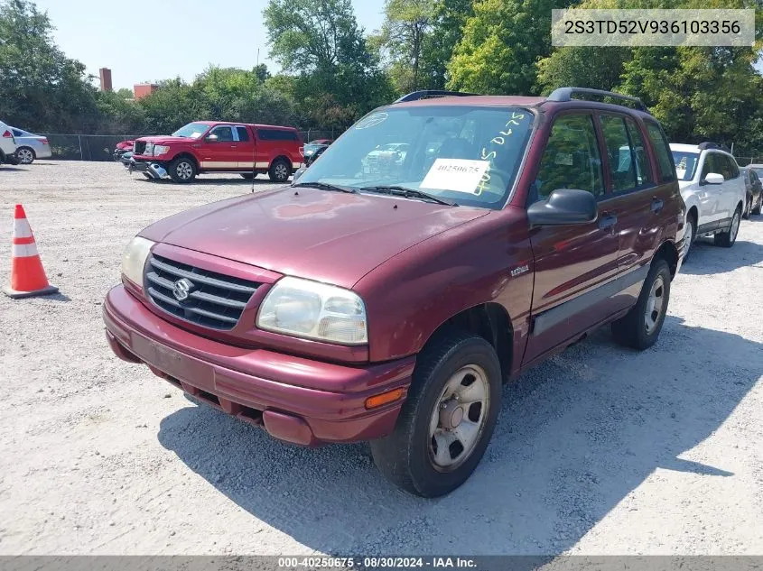 2003 Suzuki Vitara VIN: 2S3TD52V936103356 Lot: 40250675