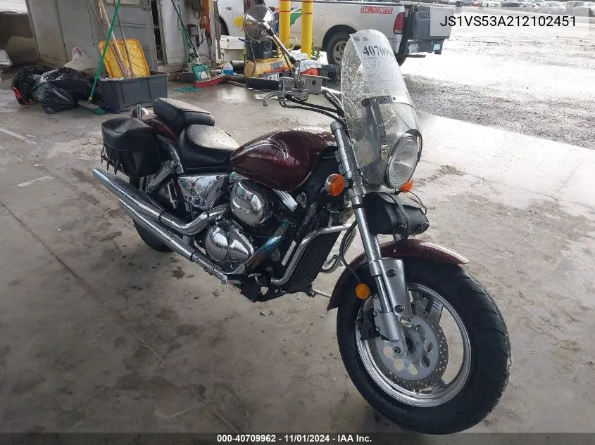 2001 Suzuki Vz800 VIN: JS1VS53A212102451 Lot: 40709962