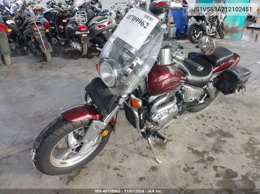 2001 Suzuki Vz800 VIN: JS1VS53A212102451 Lot: 40709962