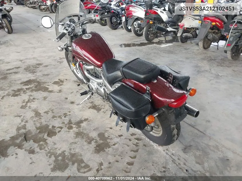 2001 Suzuki Vz800 VIN: JS1VS53A212102451 Lot: 40709962