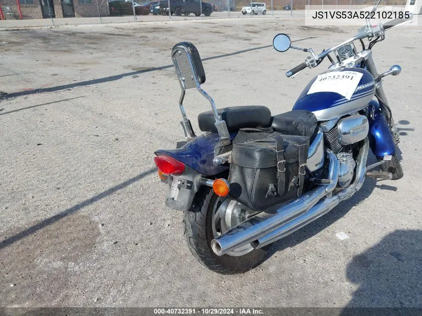 2002 Suzuki Vz800 VIN: JS1VS53A522102185 Lot: 40732391