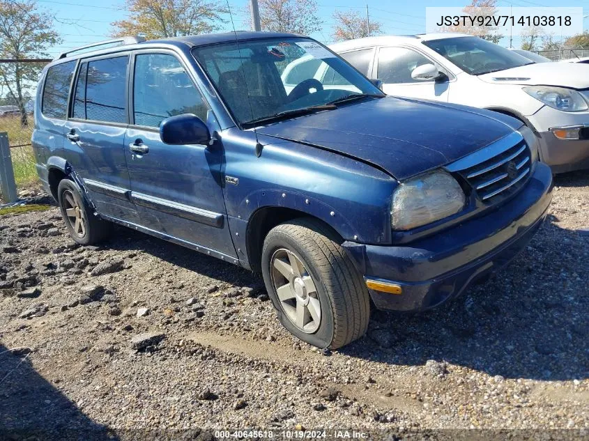 2001 Suzuki Grand Vitara Xl-7 Plus/Standard/Touring VIN: JS3TY92V714103818 Lot: 40645618