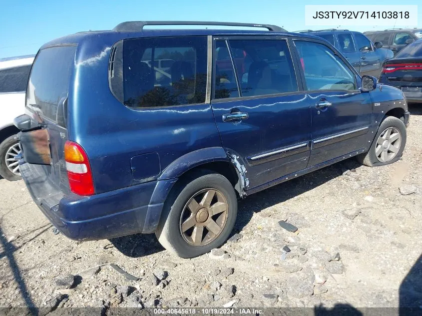 2001 Suzuki Grand Vitara Xl-7 Plus/Standard/Touring VIN: JS3TY92V714103818 Lot: 40645618