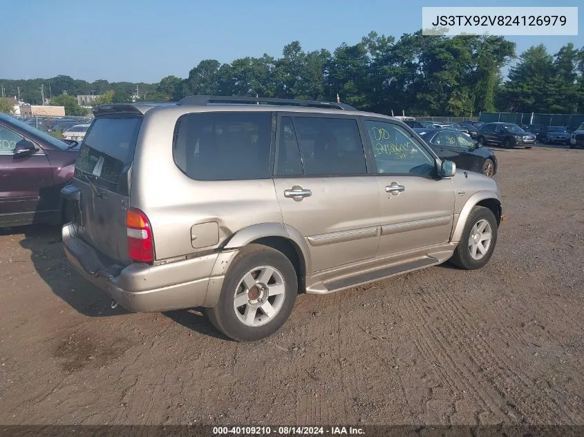 2002 Suzuki Xl-7 Limited/Plus/Standard/Touring VIN: JS3TX92V824126979 Lot: 40109210