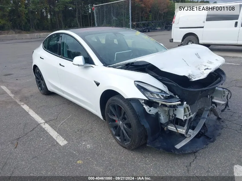 5YJ3E1EA8HF001108 2017 Tesla Model 3 Long Range/Standard