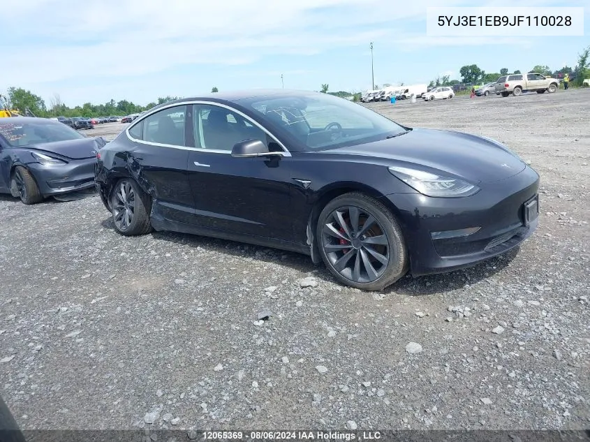 2018 Tesla Model 3 VIN: 5YJ3E1EB9JF110028 Lot: 12065369