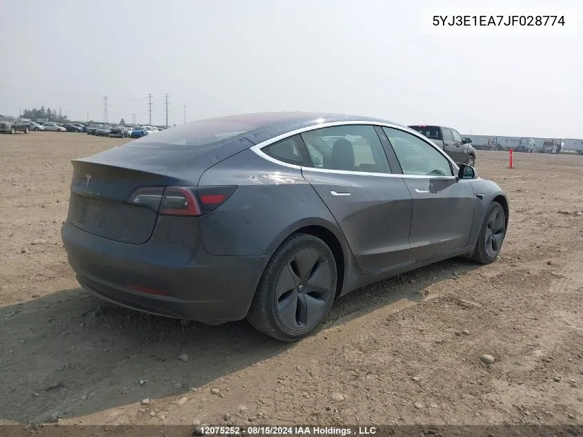 5YJ3E1EA7JF028774 2018 Tesla Model 3 Long Range/Mid Range