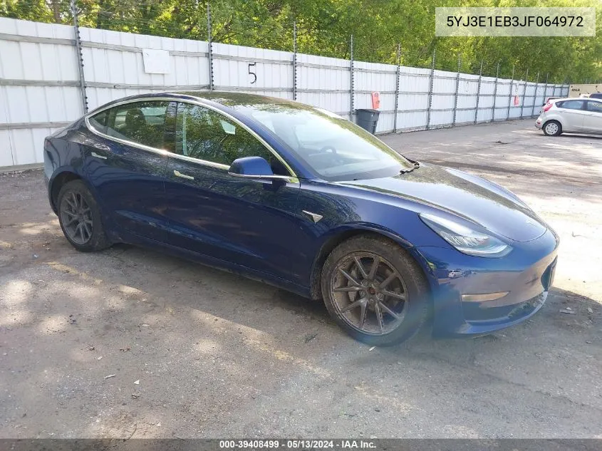 2018 Tesla Model 3 Long Range/Performance VIN: 5YJ3E1EB3JF064972 Lot: 39408499