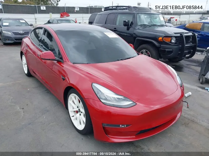 5YJ3E1EB0JF085844 2018 Tesla Model 3 Long Range/Performance