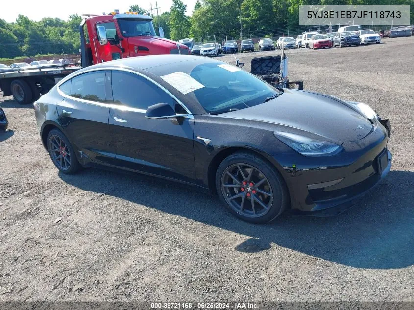 5YJ3E1EB7JF118743 2018 Tesla Model 3 Long Range/Performance