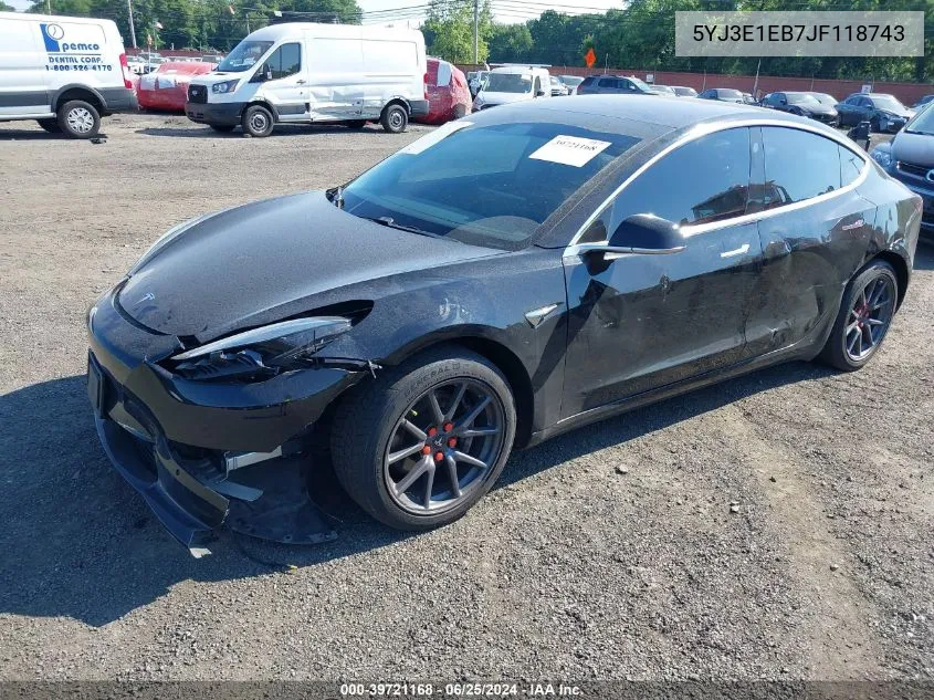 5YJ3E1EB7JF118743 2018 Tesla Model 3 Long Range/Performance