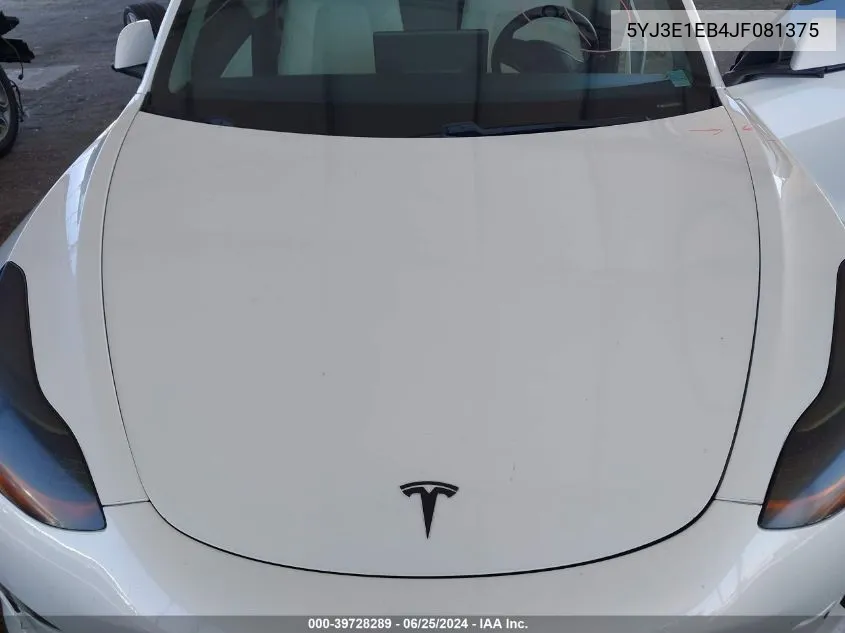 5YJ3E1EB4JF081375 2018 Tesla Model 3