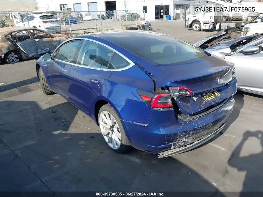 5YJ3E1EA7JF075965 2018 Tesla Model 3 Long Range/Mid Range