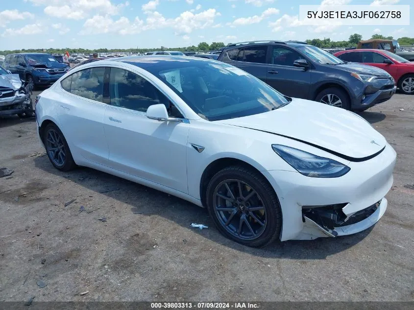 5YJ3E1EA3JF062758 2018 Tesla Model 3