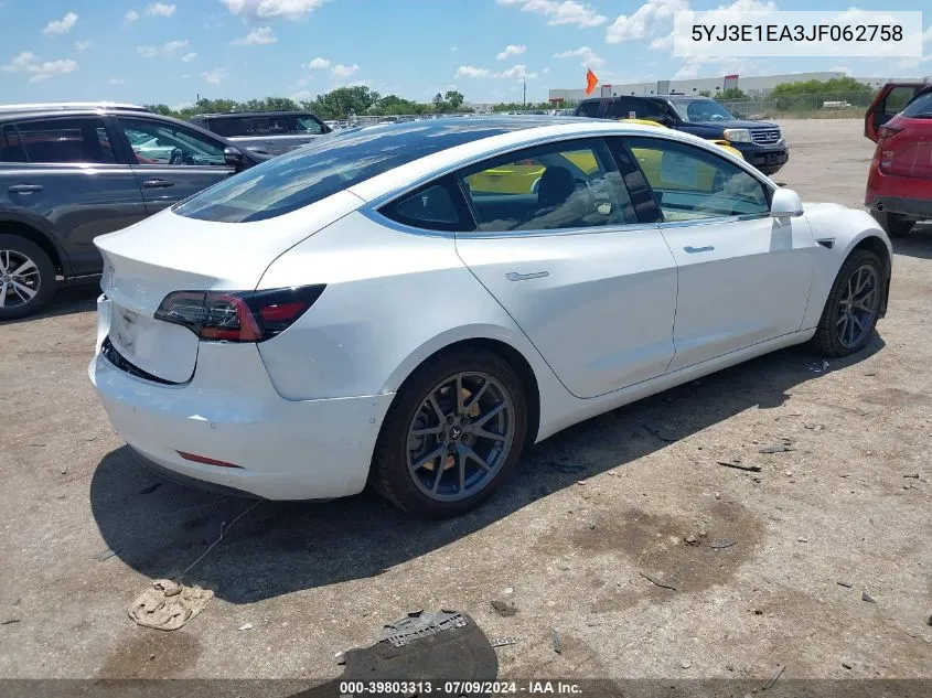 5YJ3E1EA3JF062758 2018 Tesla Model 3