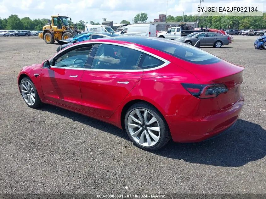 5YJ3E1EA2JF032134 2018 Tesla Model 3 Long Range/Mid Range