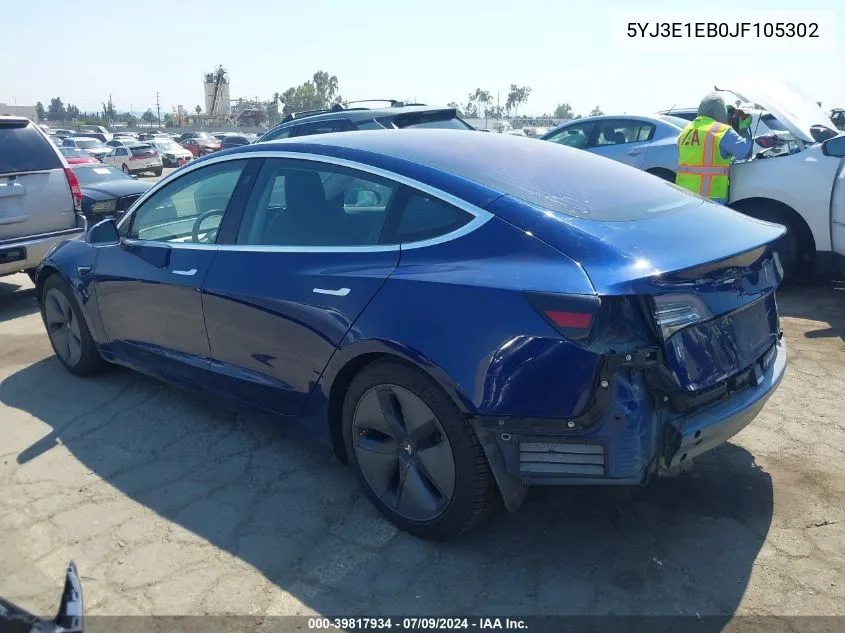 5YJ3E1EB0JF105302 2018 Tesla Model 3 Long Range/Performance