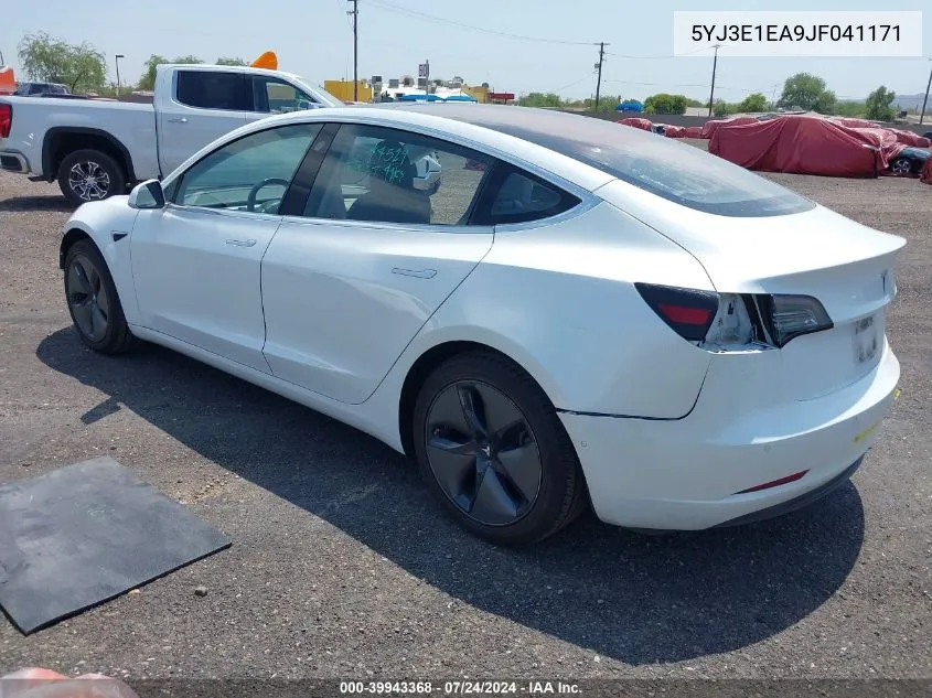 2018 Tesla Model 3 VIN: 5YJ3E1EA9JF041171 Lot: 39943368