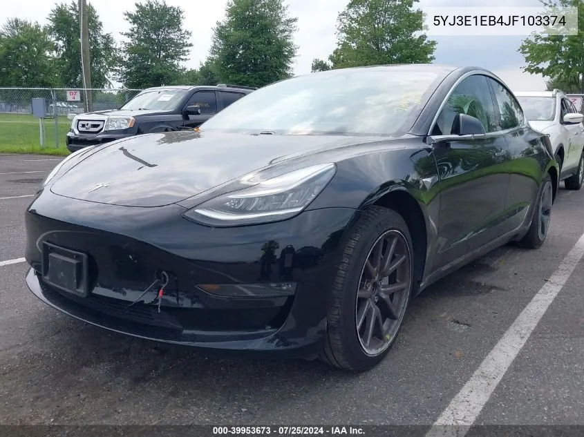 2018 Tesla Model 3 Long Range/Performance VIN: 5YJ3E1EB4JF103374 Lot: 39953673