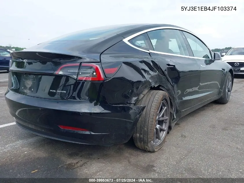 5YJ3E1EB4JF103374 2018 Tesla Model 3 Long Range/Performance