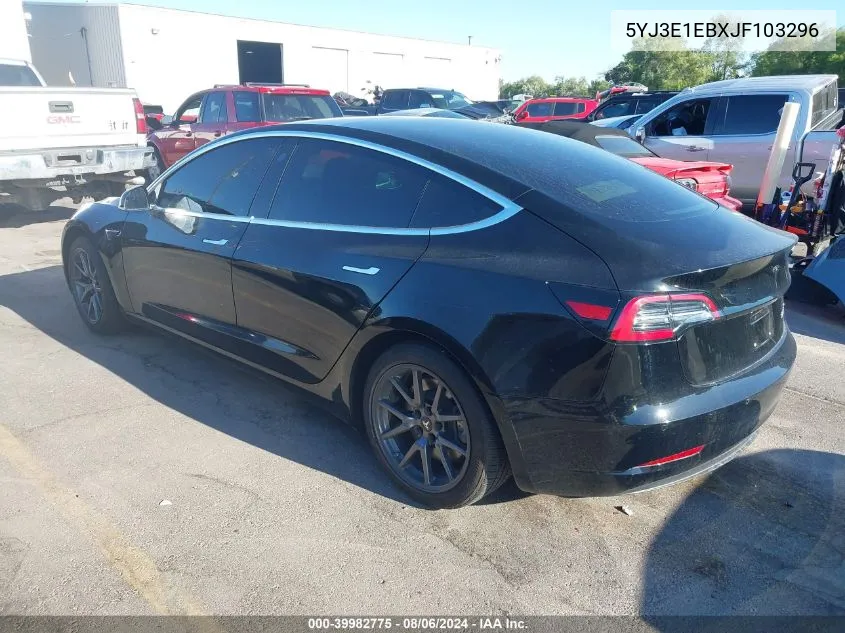 2018 Tesla Model 3 Long Range/Performance VIN: 5YJ3E1EBXJF103296 Lot: 39982775