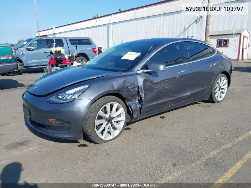 2018 Tesla Model 3 Long Range/Performance VIN: 5YJ3E1EBXJF103797 Lot: 39990147