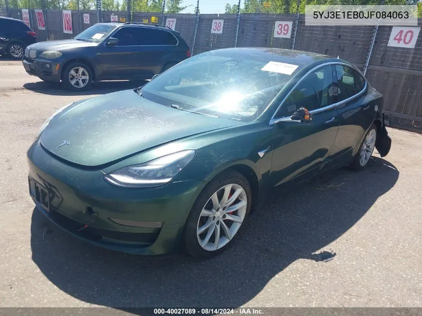 2018 Tesla Model 3 Long Range/Performance VIN: 5YJ3E1EB0JF084063 Lot: 40027089