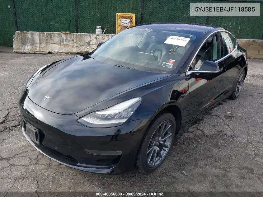 5YJ3E1EB4JF118585 2018 Tesla Model 3 Long Range/Performance