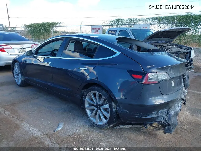 2018 Tesla Model 3 VIN: 5YJ3E1EA1JF052844 Lot: 40064501