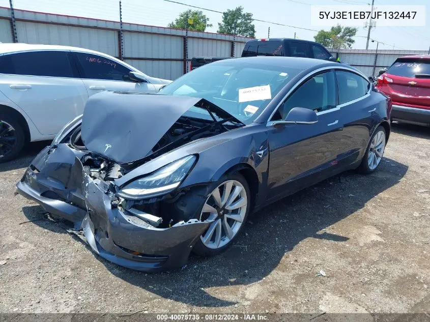 2018 Tesla Model 3 Long Range/Performance VIN: 5YJ3E1EB7JF132447 Lot: 40075735