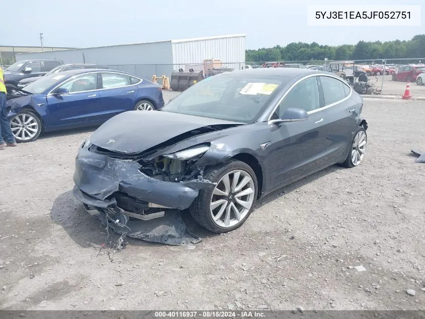 5YJ3E1EA5JF052751 2018 Tesla Model 3 Long Range/Mid Range