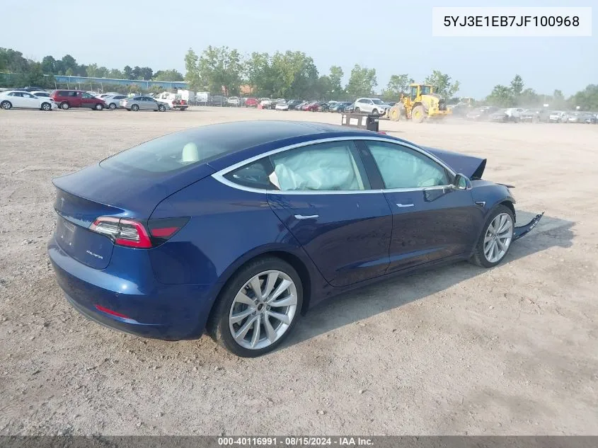 2018 Tesla Model 3 Long Range/Performance VIN: 5YJ3E1EB7JF100968 Lot: 40116991