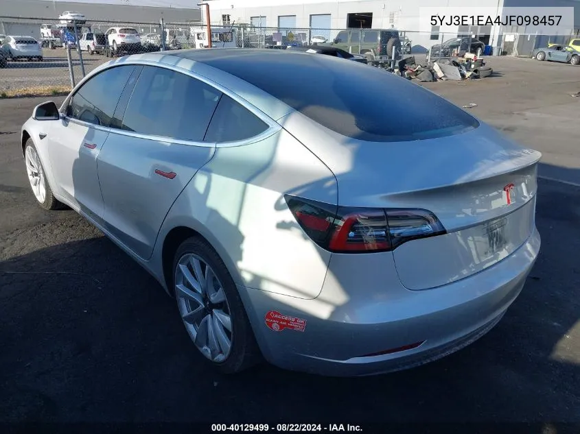 5YJ3E1EA4JF098457 2018 Tesla Model 3 Long Range/Mid Range