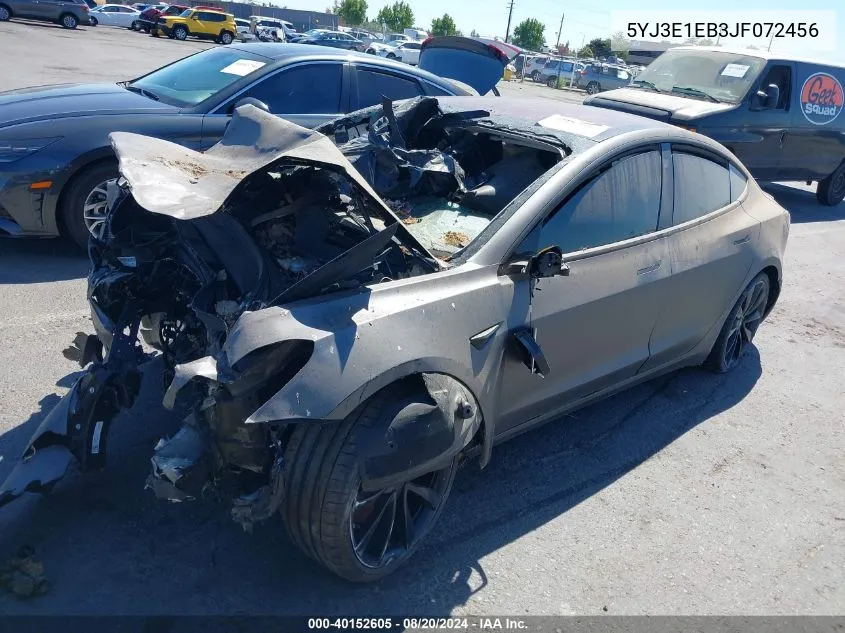 2018 Tesla Model 3 Long Range/Performance VIN: 5YJ3E1EB3JF072456 Lot: 40152605