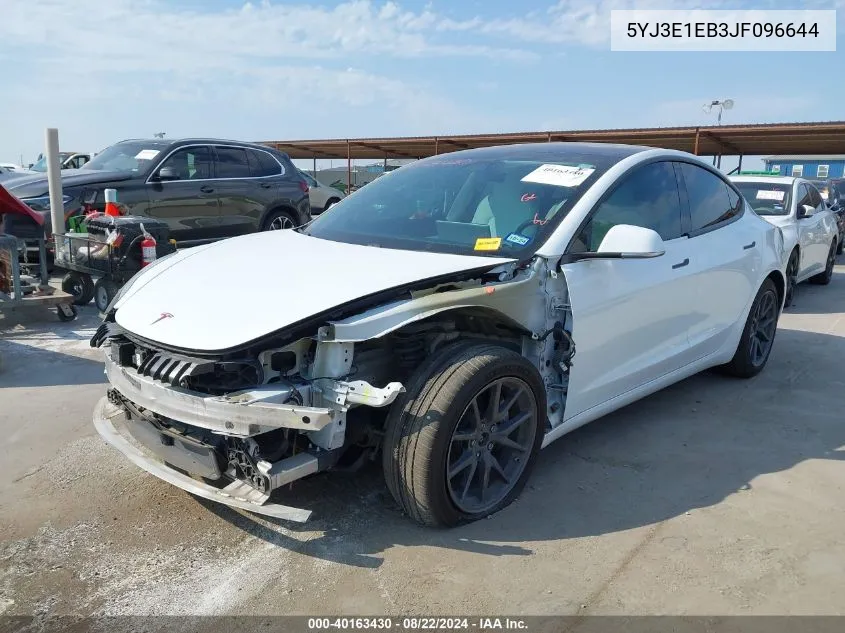 2018 Tesla Model 3 Long Range/Performance VIN: 5YJ3E1EB3JF096644 Lot: 40163430