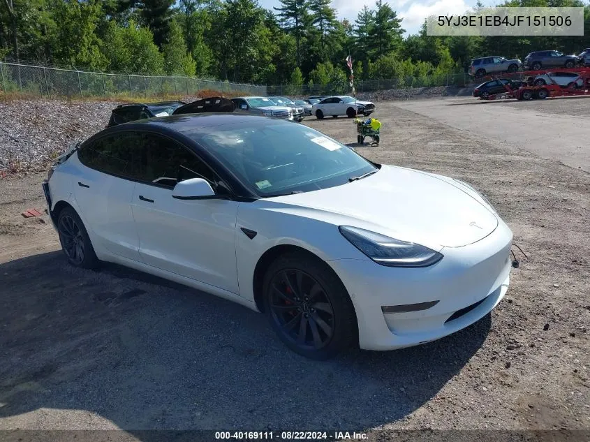 5YJ3E1EB4JF151506 2018 Tesla Model 3 Long Range/Performance