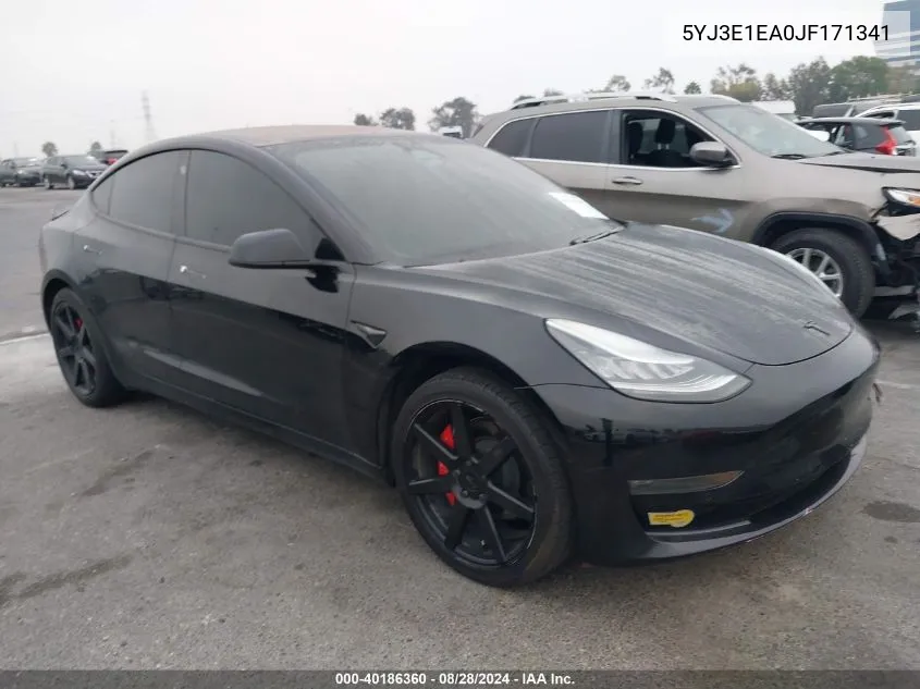 2018 Tesla Model 3 Long Range/Mid Range VIN: 5YJ3E1EA0JF171341 Lot: 40186360