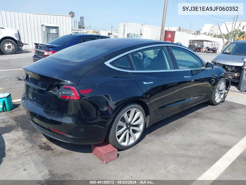 5YJ3E1EA9JF060352 2018 Tesla Model 3 Long Range/Mid Range