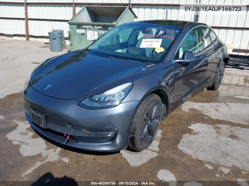 2018 Tesla Model 3 Long Range/Mid Range VIN: 5YJ3E1EA0JF166723 Lot: 40200758