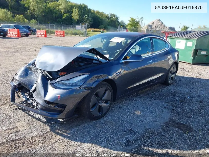 2018 Tesla Model 3 VIN: 5YJ3E1EA0JF016370 Lot: 40207293