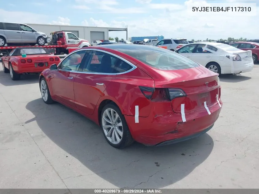 5YJ3E1EB4JF117310 2018 Tesla Model 3 Long Range/Performance