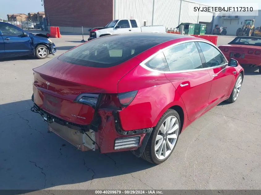 5YJ3E1EB4JF117310 2018 Tesla Model 3 Long Range/Performance