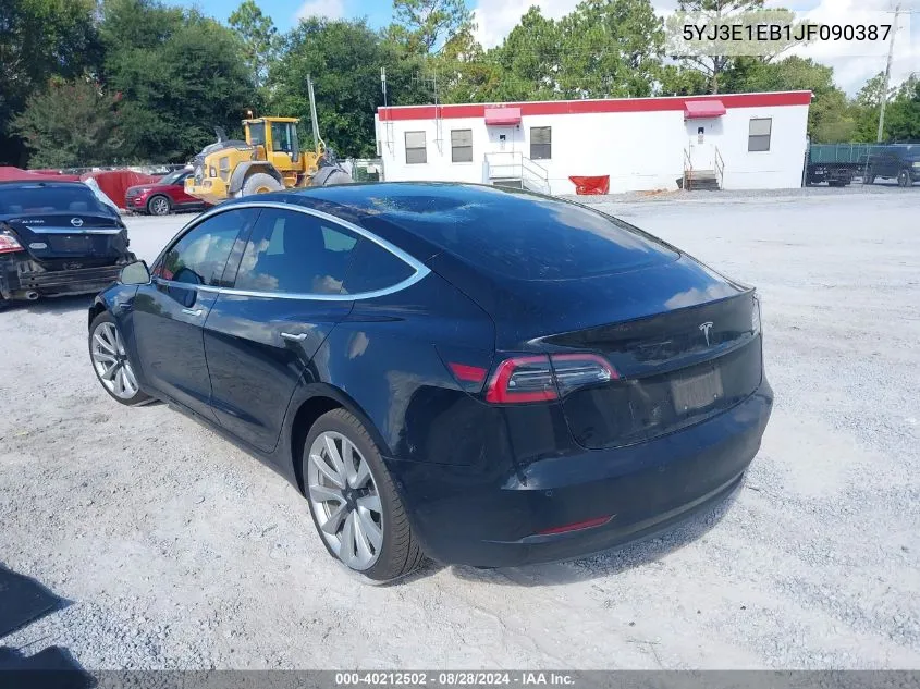 5YJ3E1EB1JF090387 2018 Tesla Model 3 Long Range/Performance